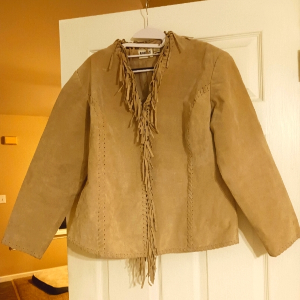 Tan leather jacket